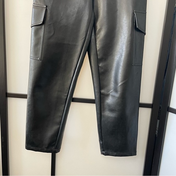 [2] Aritzia Wilfred Faux Leather Cargo Pocket Jogger Cinched Ankle - Picture 7 of 14